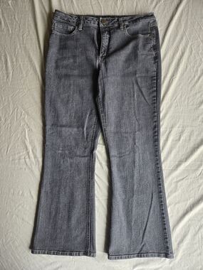 Denver Hayes Gray Flare Wide-Leg Jeans US 12